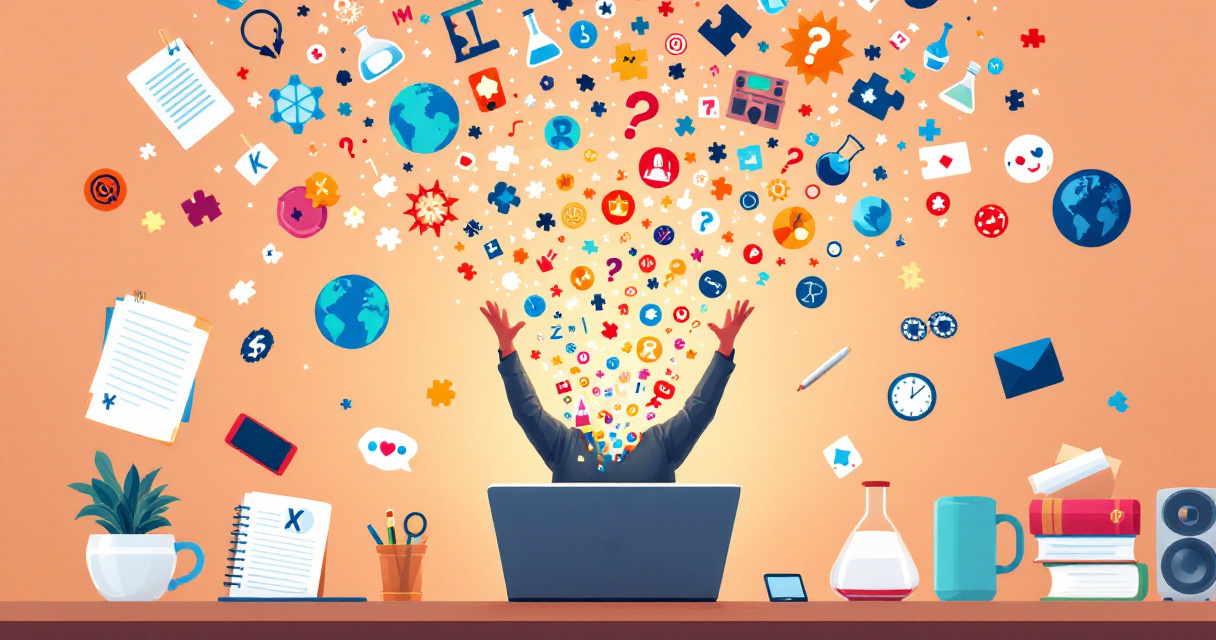 Illustration of laptop releasing colorful trivia knowledge icons representing free online trivia question sources