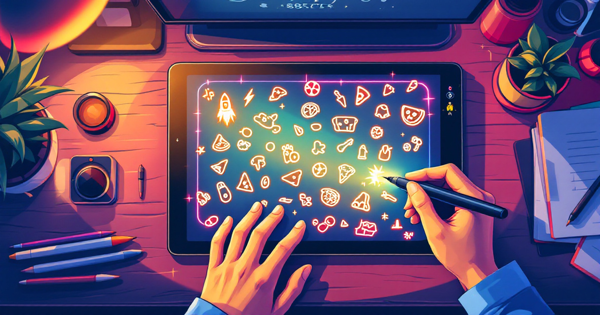 Player practicing rapid sketch drills on a tablet to improve online drawing game speed